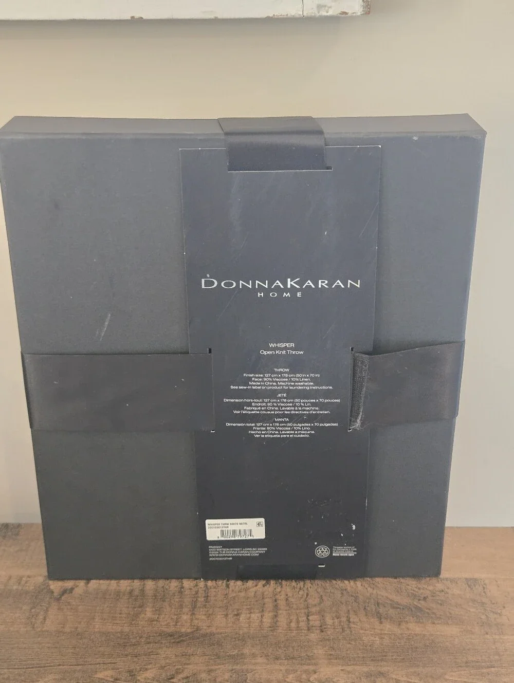 Donna Karan Viscose Linen Whisper Open Knit Throw